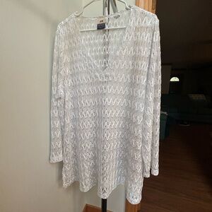 Faded Glory White Lace Long Sleeve Top